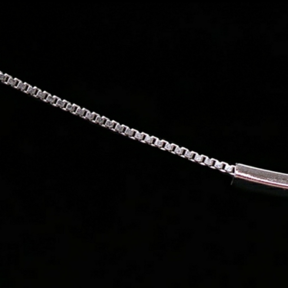 Minimalist Simple 925 Silver Silver Bar Necklace - Picture 4 of 6